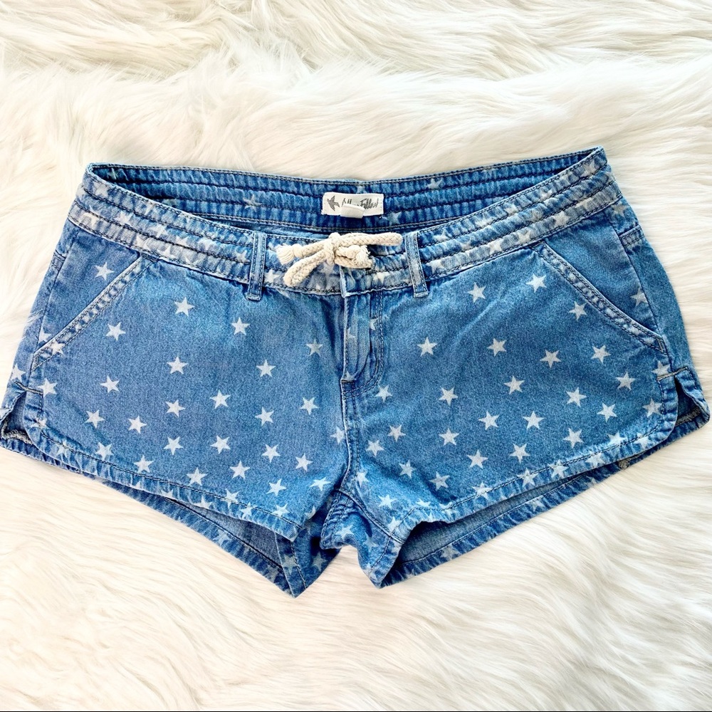 Others Follow Denim Star Draw String Shorts